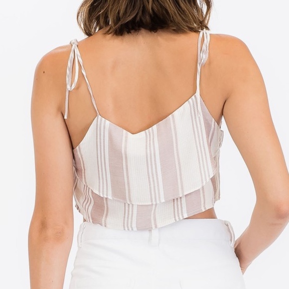 ✨New Striped Blush Crop Top✨ - Picture 3 of 3